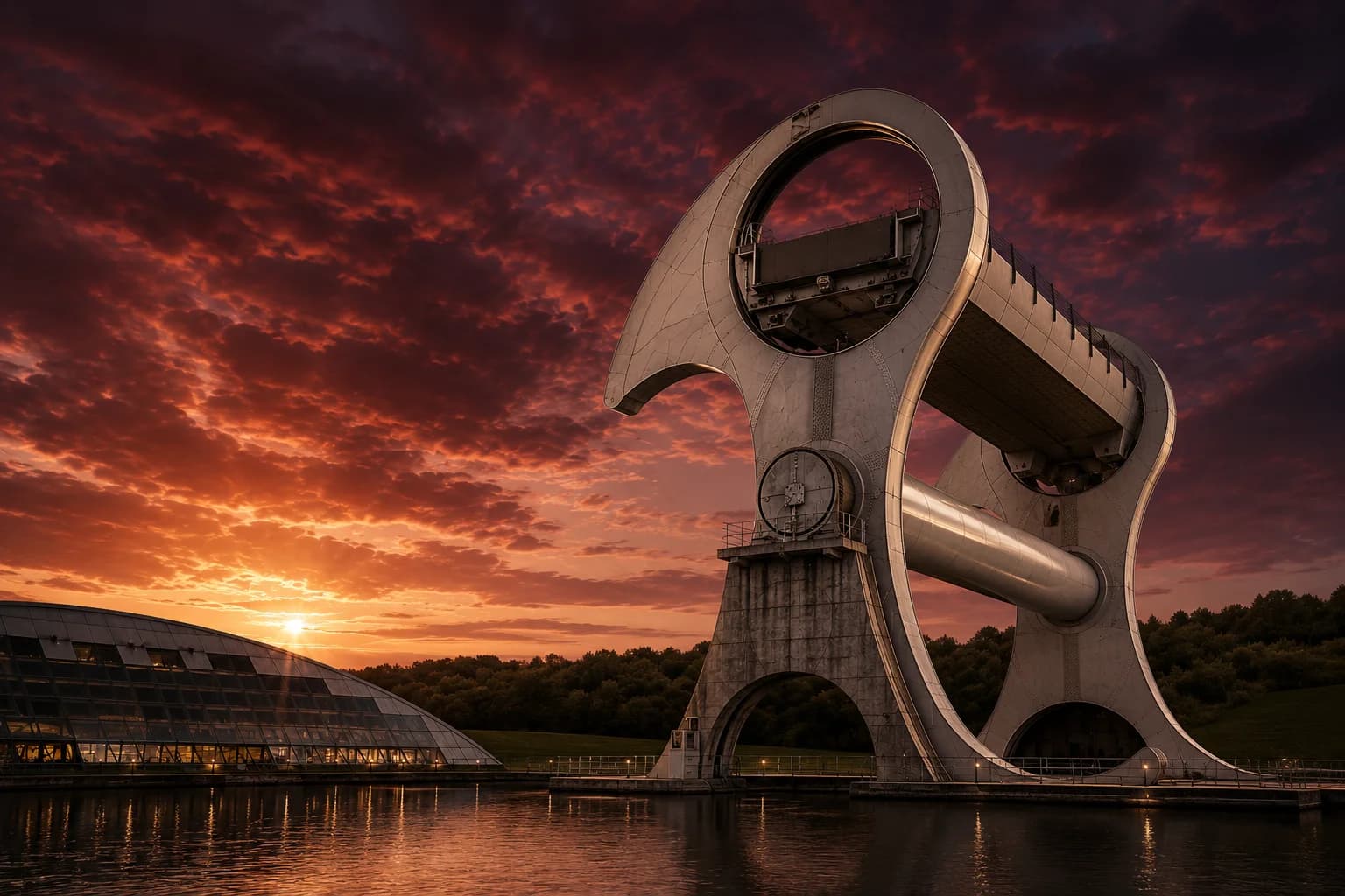 Falkirk Wheel at Sunset